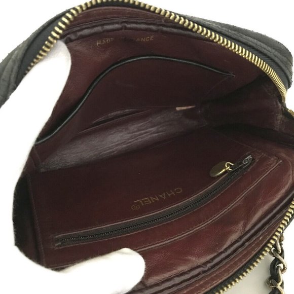 CHANEL Quilted Matelasse Lambskin Chain Shoulder Camera Bag Black leather gold - Picture 8 of 16